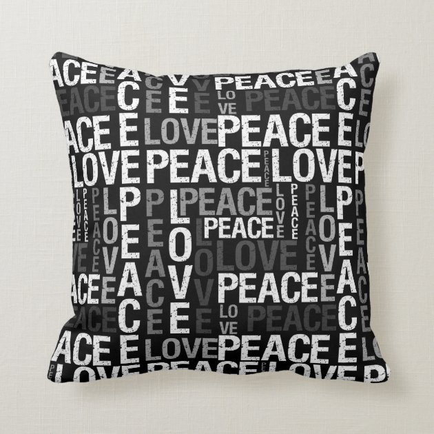 Peace Love Typography Pillows