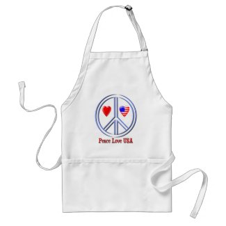 Peace Love USA apron