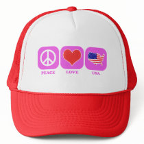 Peace Love Usa Mesh Hat