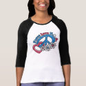 Peace Love USA Ladies Raglan T-shirt by pinkinkart Peace Love USA Ladies Raglan T-shirt
