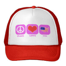 Peace Love Usa Mesh Hat