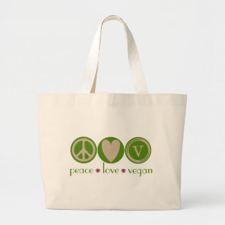 Peace Love Vegan Canvas Bags