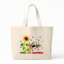 Peace Love Vegetables Tote Bags
