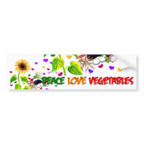 Peace Love Vegetables Bumper Sticker