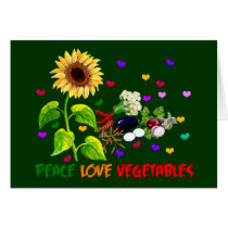 Peace Love Vegetables Greeting Card