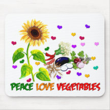 Peace Love Vegetables Mousepad