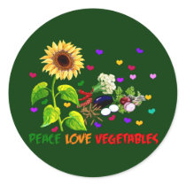 Peace Love Vegetables Sticker