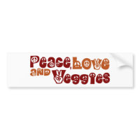 Peace Love Veggies bumpersticker