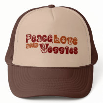 Peace Love Veggies Mesh Hat