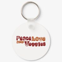Peace Love Veggies keychain