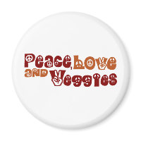 Peace Love Veggies magnet