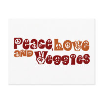 Peace Love Veggies Post Cards