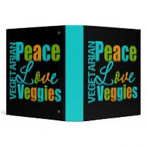 Peace Love Veggies Recipe Book Vinyl Binder