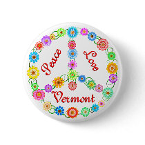 Peace Love Vermont Buttons