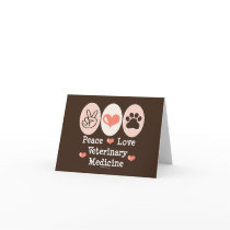 Peace Love Veterinary Medicine Blank Note Card by MedicalTeesGifts Peace Love Veterinary Medicine Blank Note Card