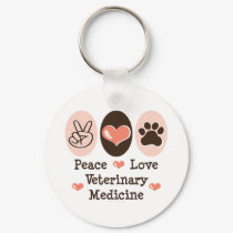 Peace Love Veterinary Medicine Key Chain keychains by MedicalTeesGifts Peace Love Veterinary Medicine Key Chain keychains