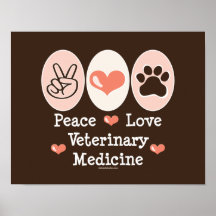 Peace Love Veterinary Medicine Poster