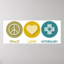 Peace Love Veterinary Posters