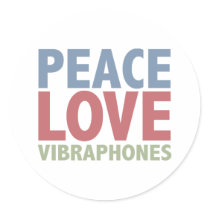 Peace Love Vibraphones stickers by TeeShirtsTShirts Peace Love Vibraphones stickers