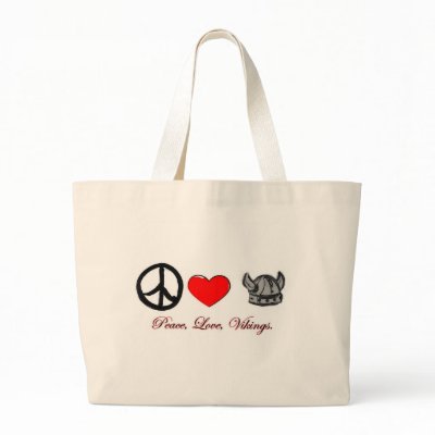 peace love vikings canvas bag