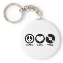 Peace Love Vinyl Keychain