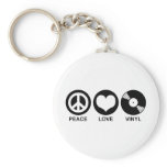 Peace Love Vinyl Keychain