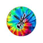 Peace, Love, Violins Round Clocks