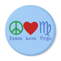 Peace Love Virgo Gifts and Products Refrigerator Magnet