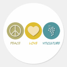 Peace Love Viticulture Round Stickers
