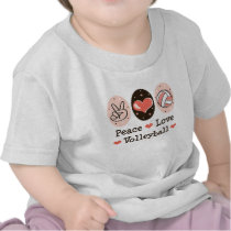 Peace Love Volleyball Baby T shirt