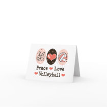 Peace Love Volleyball Blank Note Cards