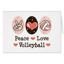 Peace Love Volleyball Blank Note Cards