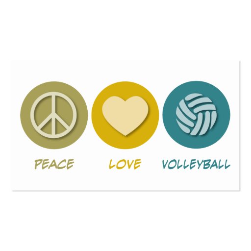 Peace Love Volleyball Business Card Template (back side)