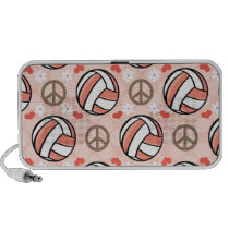 Peace Love Volleyball Doodle Speakers