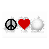 Peace Love Volleyball  Emblem 1 Business Card