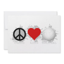 Peace Love Volleyball  Emblem 1 Personalized Invitation