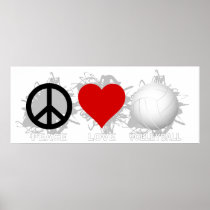 Peace Love Volleyball  Emblem 1 Poster