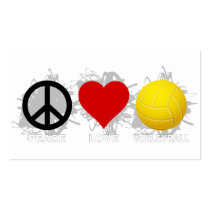 Peace Love Volleyball  Emblem 2 Business Card Templates