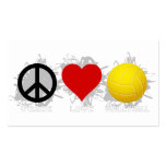 Peace Love Volleyball  Emblem 2 Business Card Templates
