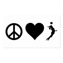 Peace Love Volleyball (Female) Business Card Templates