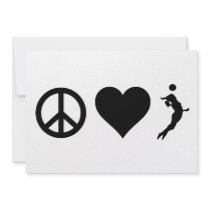 Peace Love Volleyball (Female) Invitations