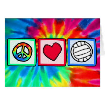 Peace, Love, Volleyball Greeting Cards