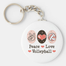 Peace Love Volleyball Key Chain