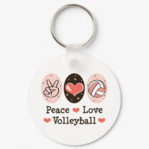 Peace Love Volleyball Key Chain keychains by SportyTeesGifts Peace Love Volleyball Key Chain keychains