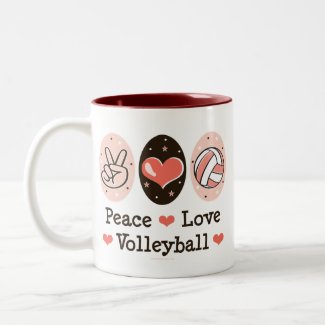 Peace Love Volleyball Mug