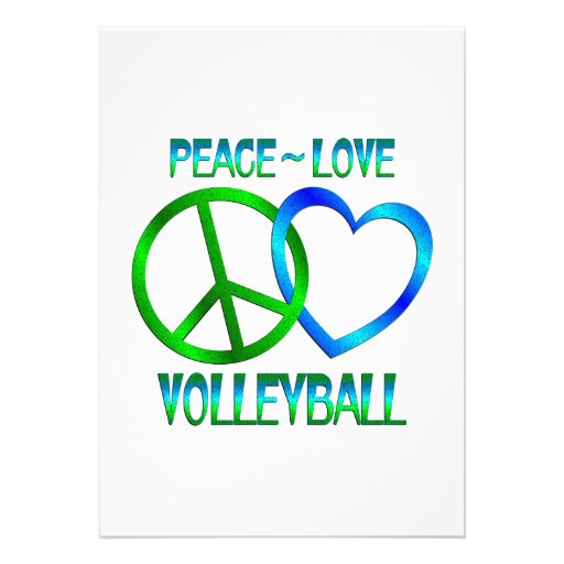 Peace Love VOLLEYBALL Personalized Invitations