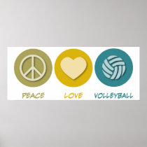 Peace Love Volleyball Poster