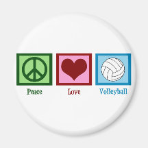Peace Love Volleyball Refrigerator Magnets