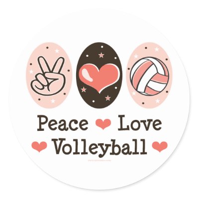 Peace Love Volleyball Sticker by SportyTeesGifts