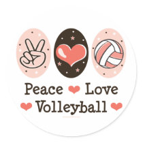 Peace Love Volleyball Sticker by SportyTeesGifts Peace Love Volleyball Sticker